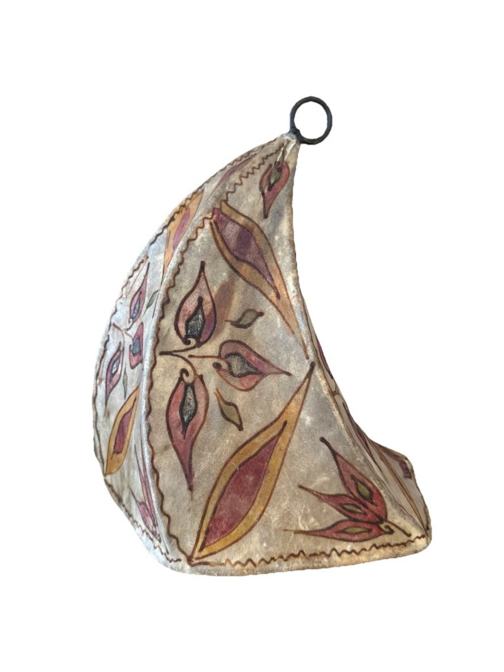 Moroccan Hanging or Standing Henna Hide Lamp Shade Sconce 13” x10”Handmade Boho